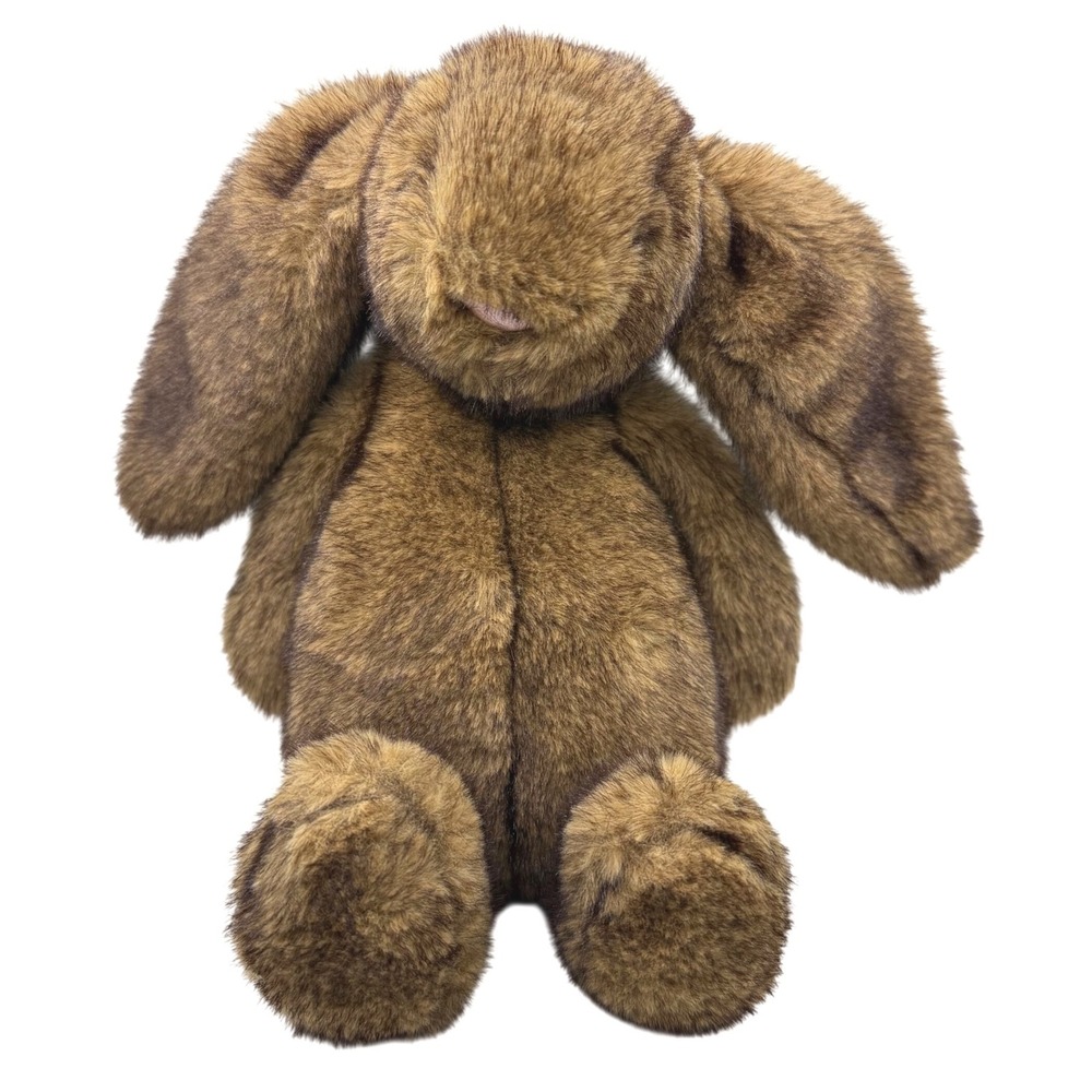 Jellycat Hoppleston Luxe Bunny Brown Cottontail Plush Retired Preowned 12"